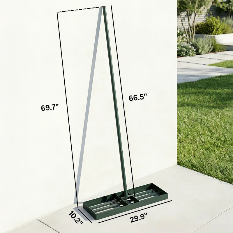Heavy Duty Garden Leveling Rake - Green, 29.9" Wide Head