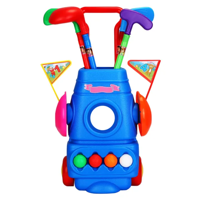 Toddler Golf Set with 4 Clubs, 4 Balls, 2 Holes & 2 Flags