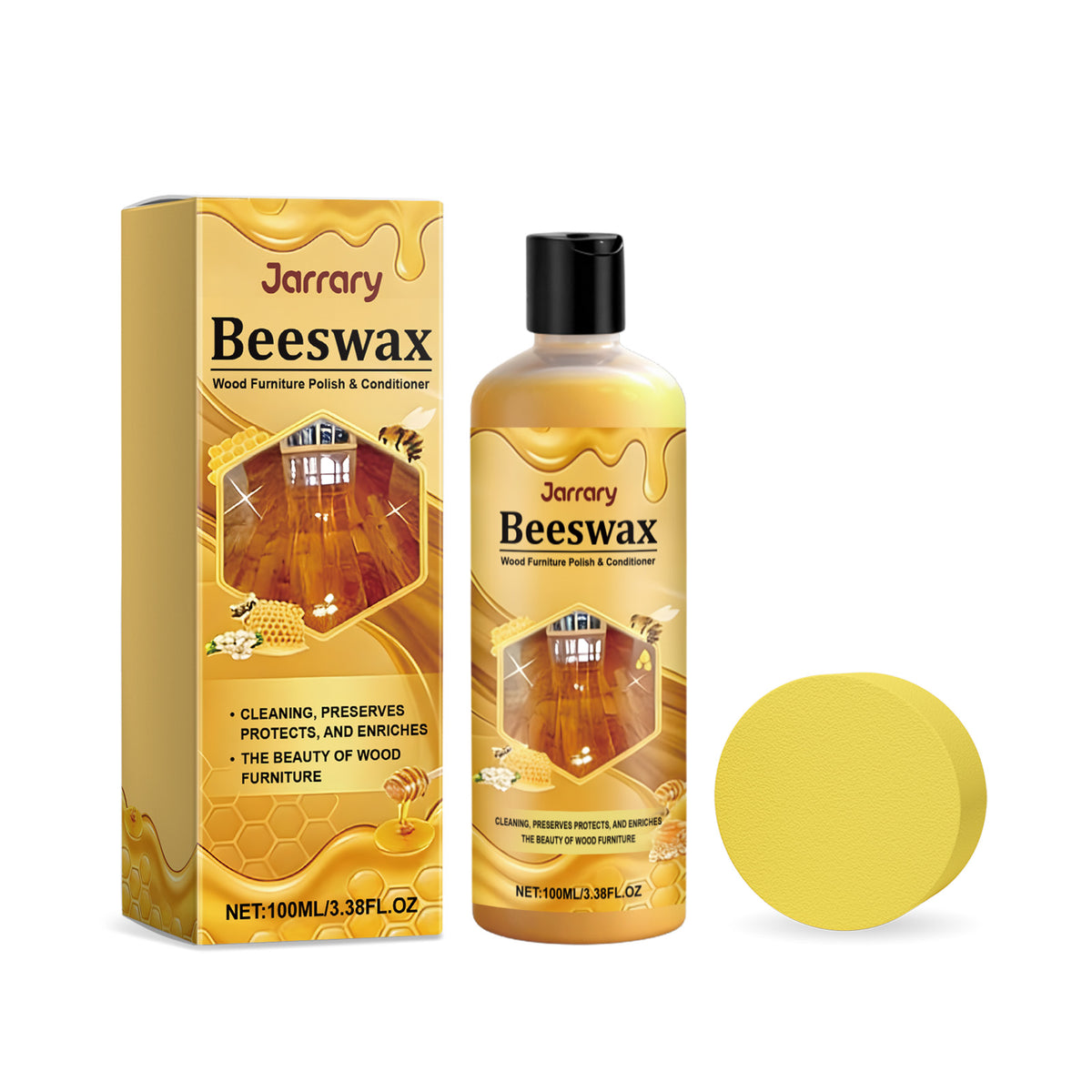 Beeswax Wood Polishing Agent - 100ml Bottle for Furniture & Wood Care