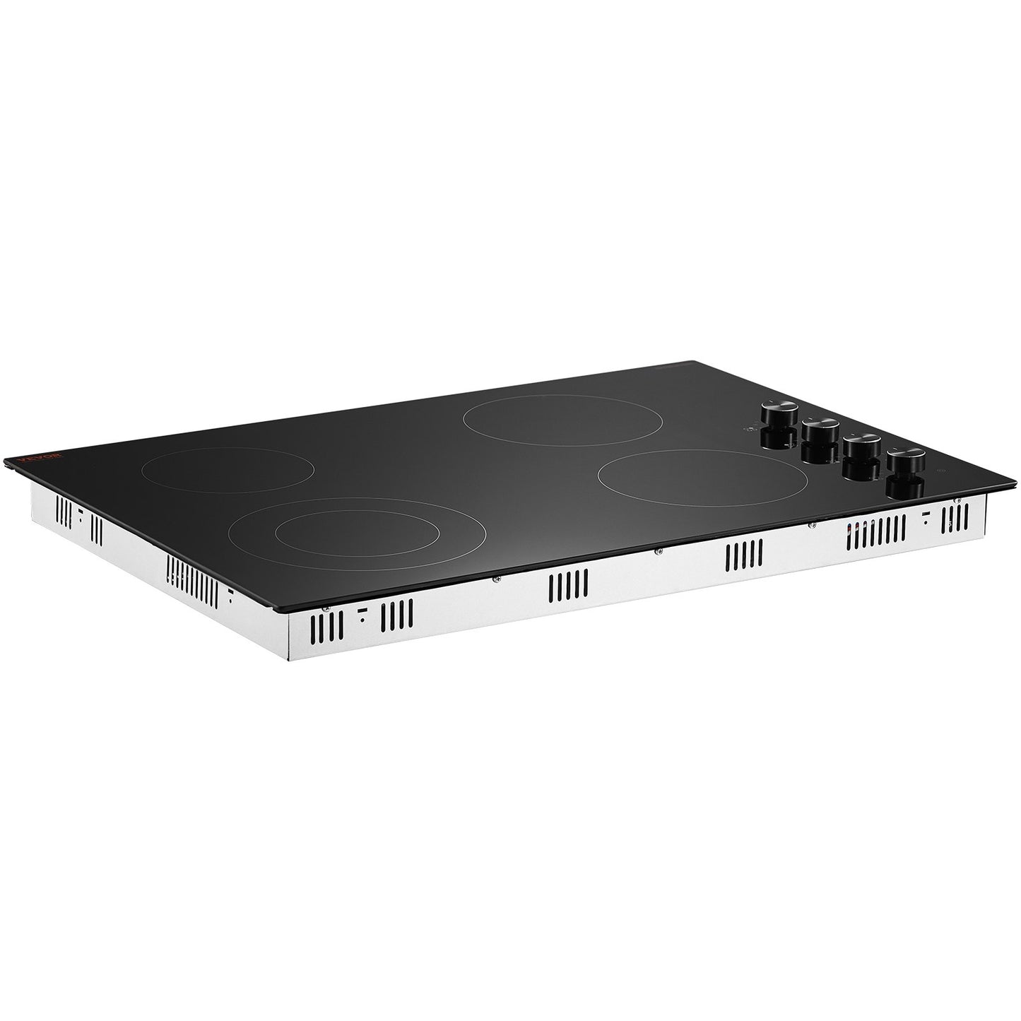 Built-in 7200W Electric Ceramic Cooktop with 4 Burners - Black, 30.3x20.5 Inch