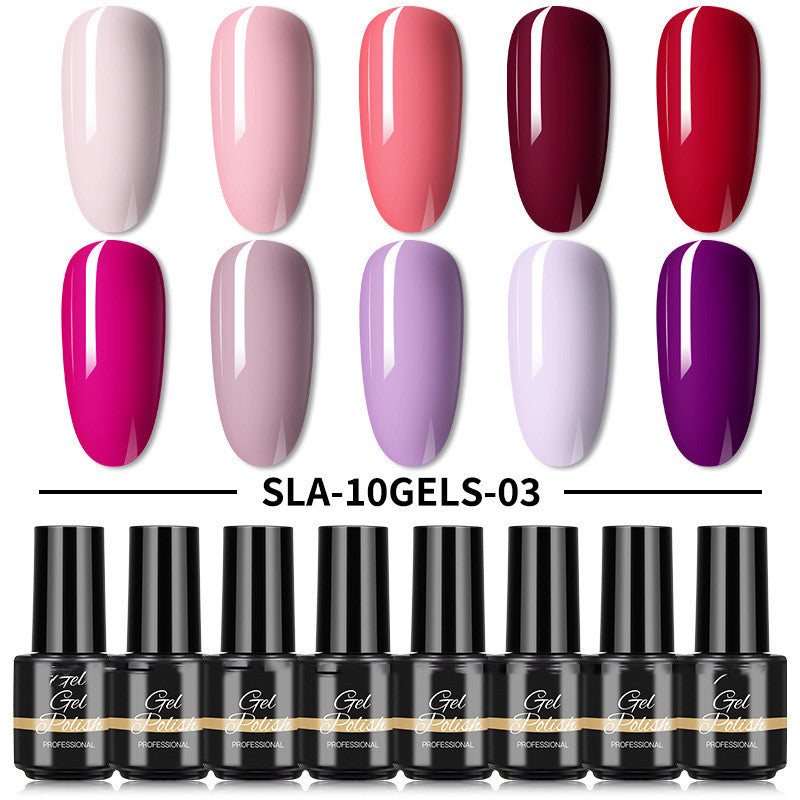 Nail Enhancement Glue Set with Oil - Household Nail Art Tools, 7ml 10pcs