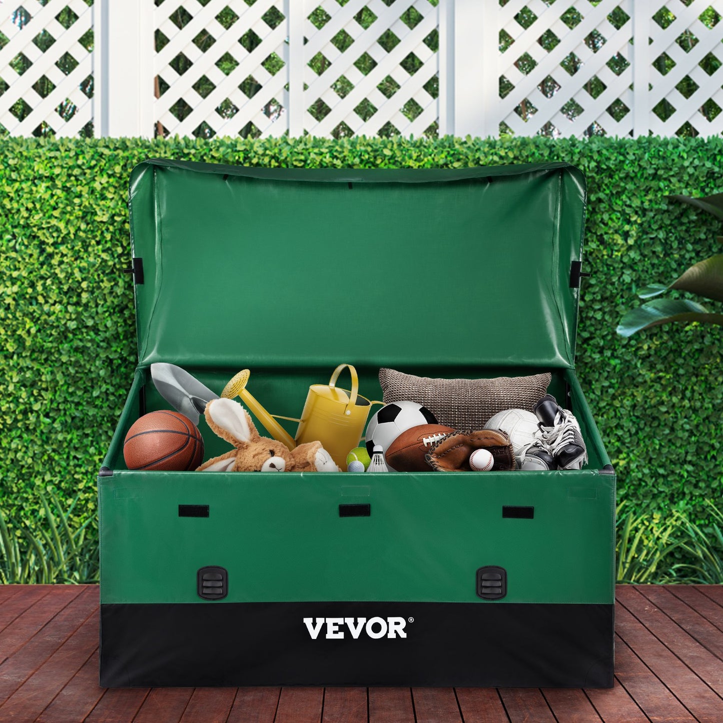 150 Gallon Waterproof Outdoor Storage Box with Galvanized Frame