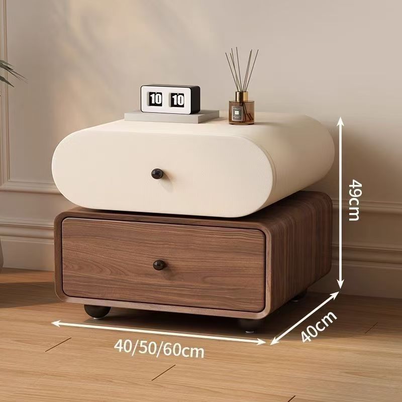 Luxury Solid Wood Bedside Table - Vintage Nightstand with Storage
