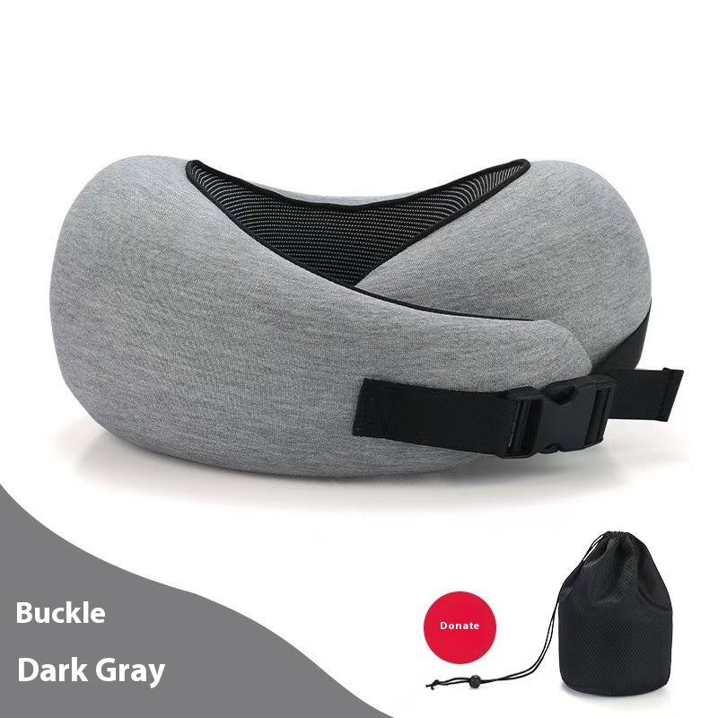 U-Shaped Memory Foam Travel Pillow - Adjustable Neck Support