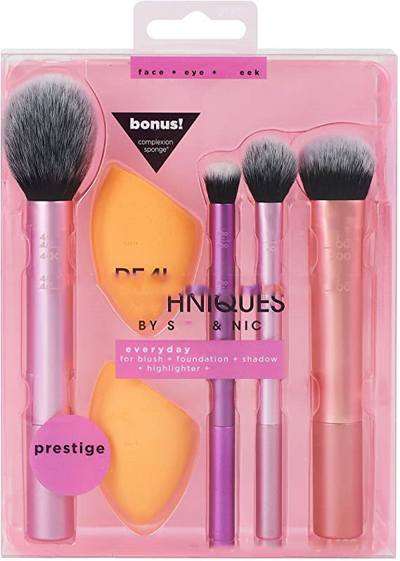 5-Piece Makeup Brush Set - Professional Cosmetic Tools for Face & Eyes