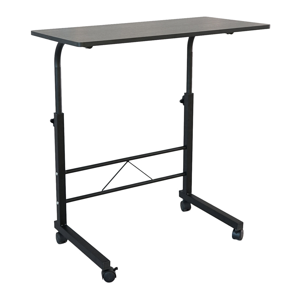 60cm Adjustable Tray Table Rolling Sofa Side Snack With Wheels