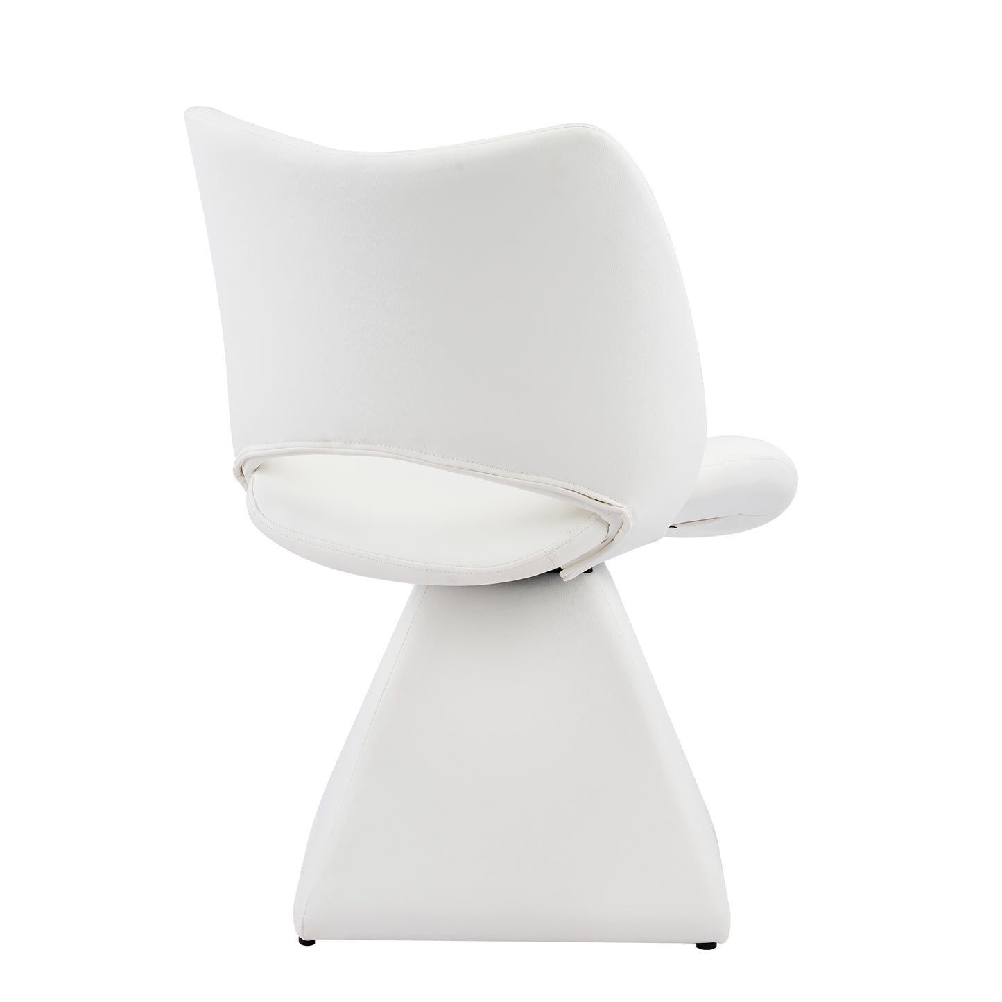 White Swivel Dining Chair - Modern High-Back Design