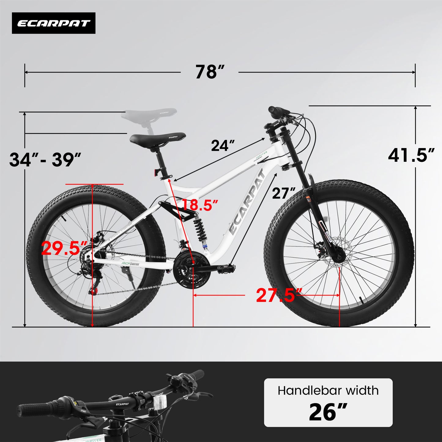 26-Inch Full-Suspension Mountain Bike with 21 Speeds & Disc Brakes