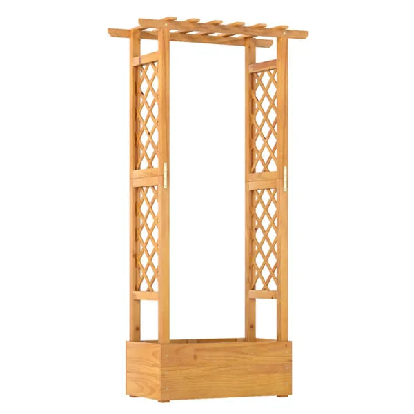 60-inch Elevated Wooden Garden Bed with Trellises and Roof Capacity Planter Box