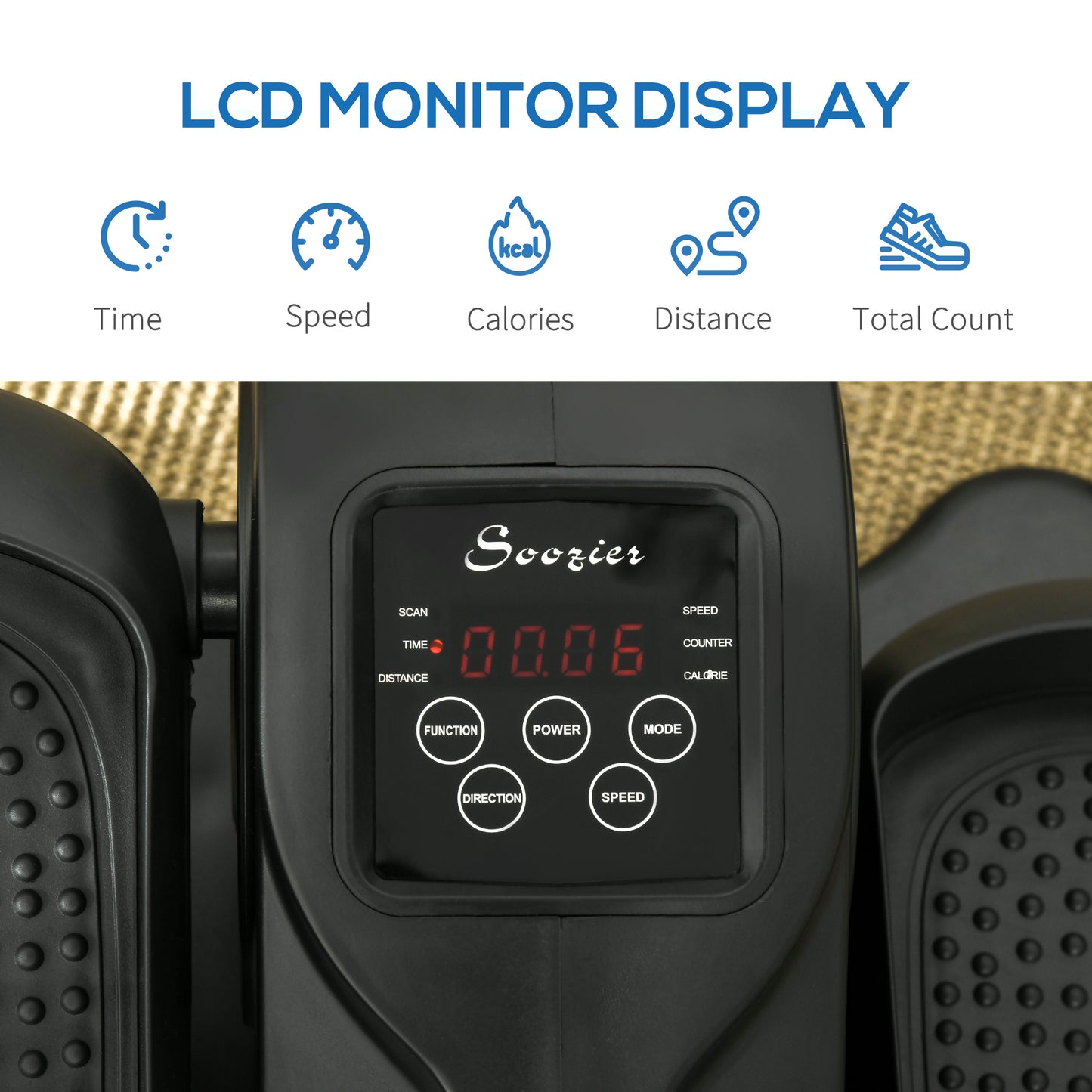 Under Desk Elliptical Machine with LCD Display & Remote Control