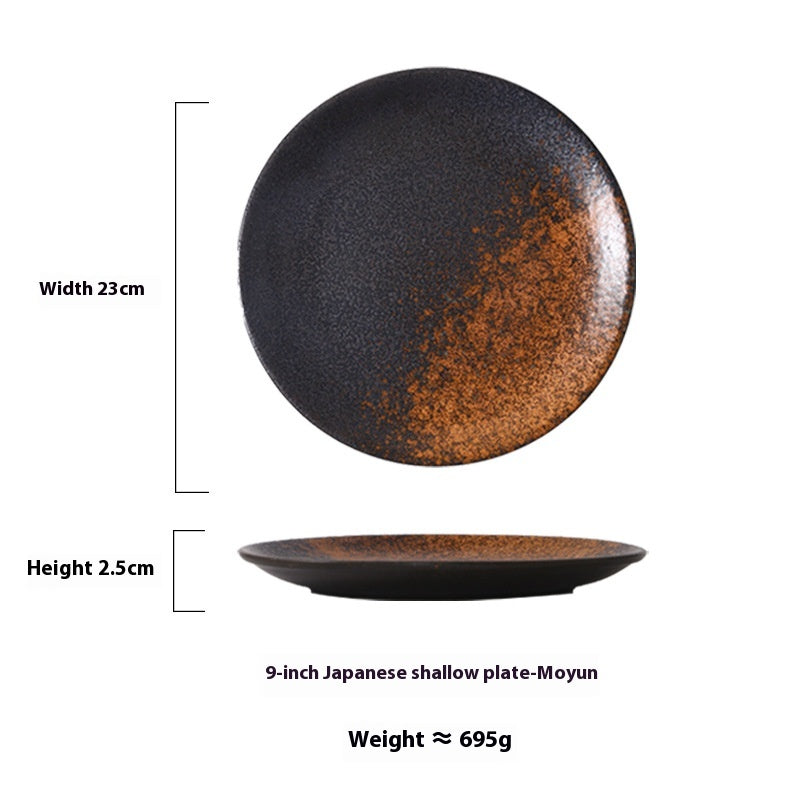 Japanese Ceramic Shallow Plate - 9 or 10 Inch Kitchen Dinnerware - Multiple Colors