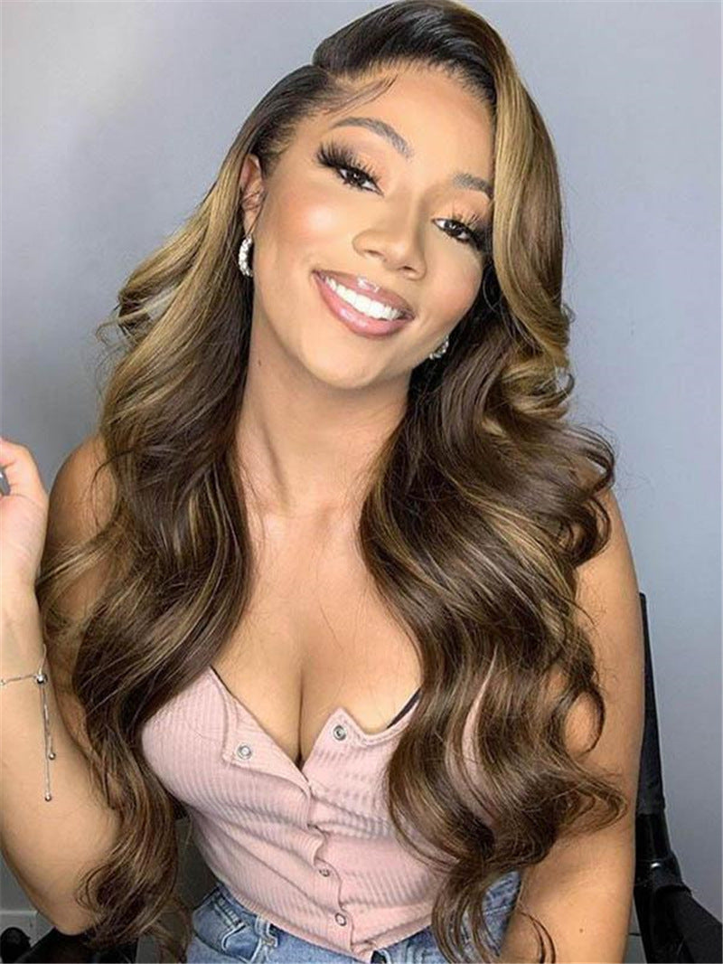 Women's Long Curly Hair Wig with High Temp Silk Synthetic Fiber - 65cm, Multiple Colors
