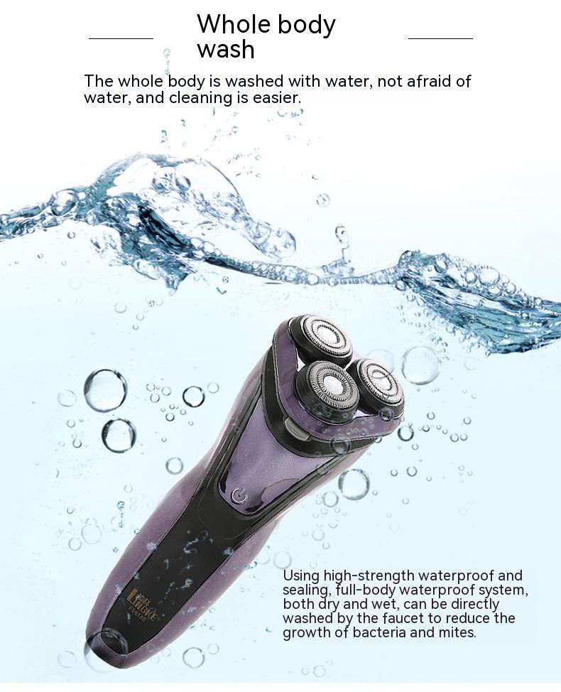 Electric Men's Shaver USB Rechargeable - Purple