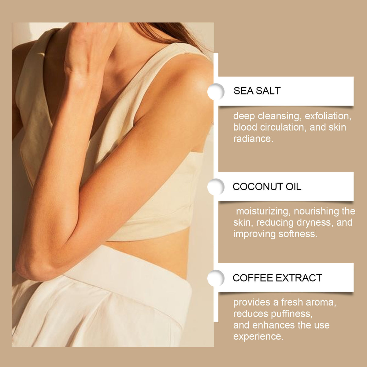 Coconut Coffee Body Scrub Cream Mild Exfoliating Dead Skin