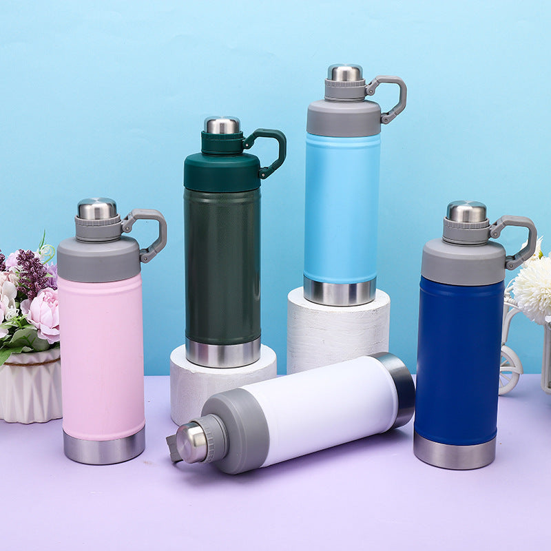 304 Stainless Steel Double-Wall Insulated Travel Mug with Flip-Top Lid
