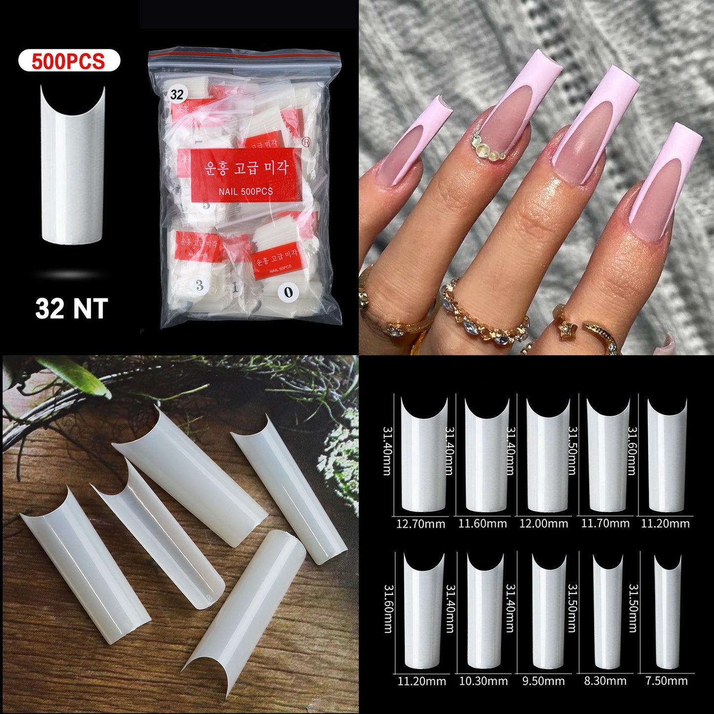 French Pointed Non-Marking Ballet Nail Art Tools - Transparent