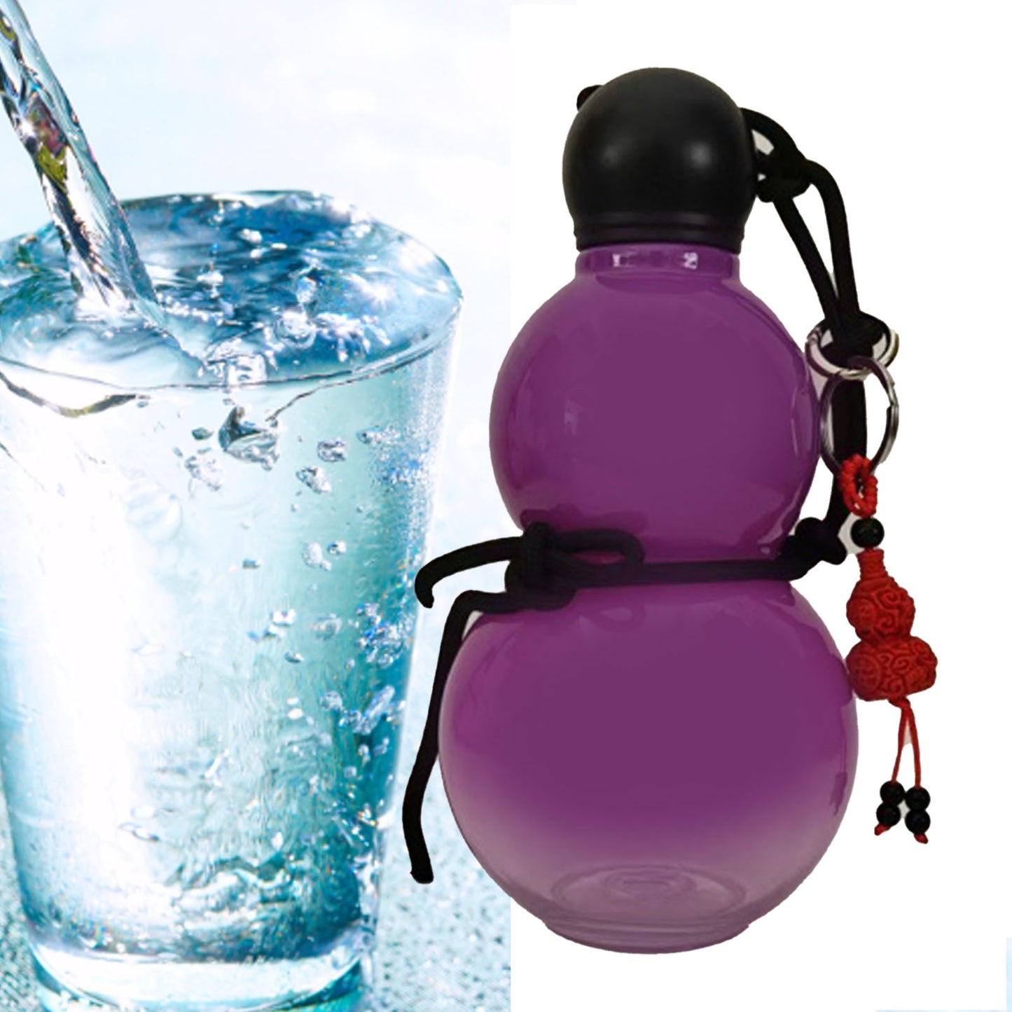 Gourd Style Insulated Water Bottle - 800ml Purple