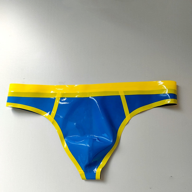 Men's Low Waist Latex Underwear - Breathable Antibacterial Boxer Thongs