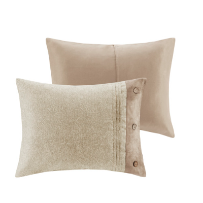 7 Piece Faux Suede Comforter Set - Cozy Lodge Style Bedding