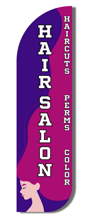 Hair Salon Windless Flag for Advertising - 11.5ft x 2.5ft