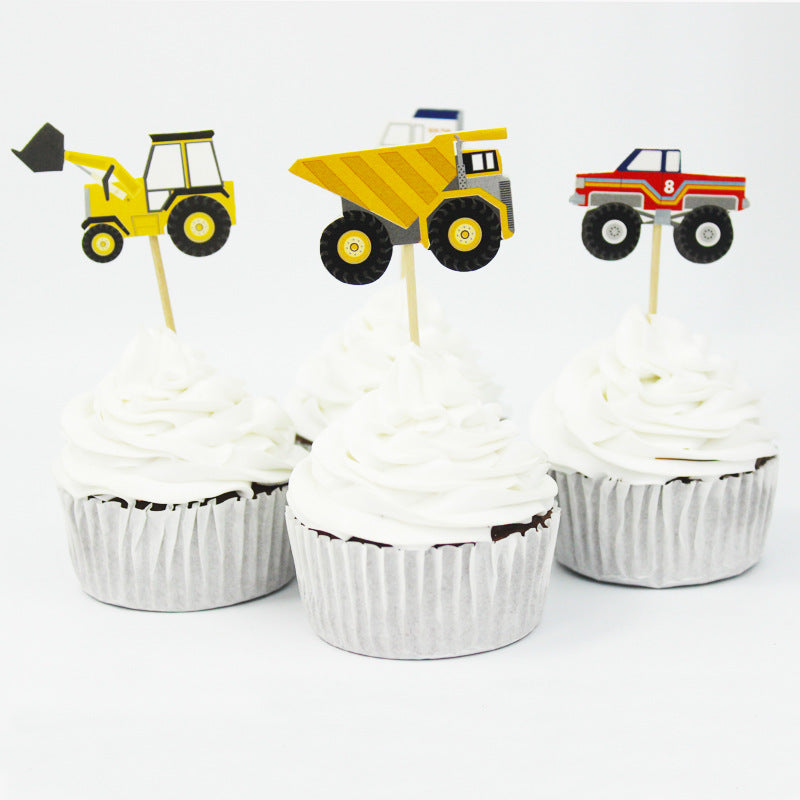 Cake Decoration Inserts 24pcs - White Cardboard Cake Toppers for Baking & Party