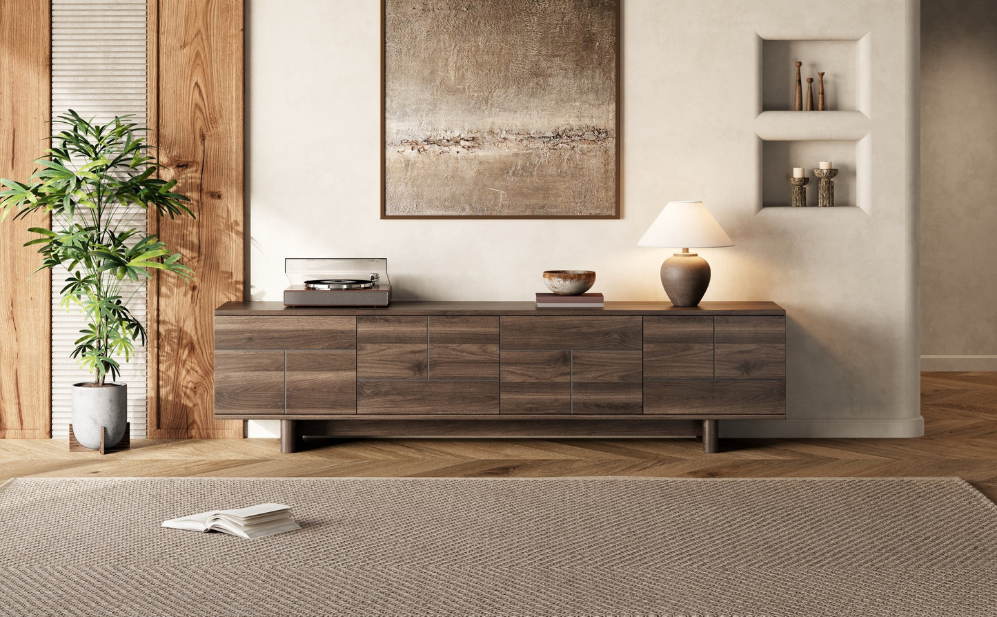Modern 78-Inch TV Stand for TVs up to 85" - Dark Brown
