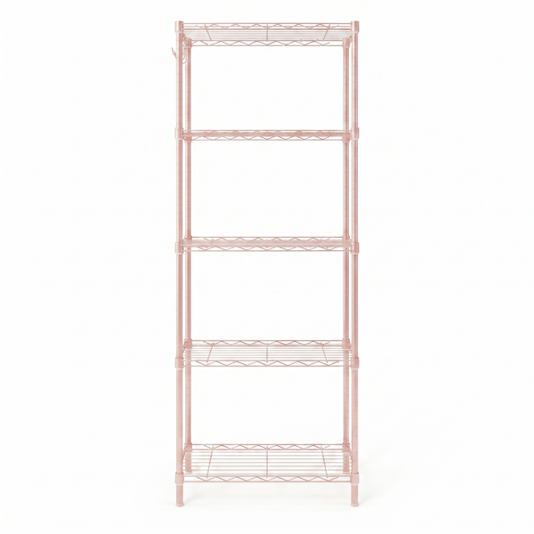 5-Tier Adjustable Iron Display Rack - High-Gloss Finish, 150cm