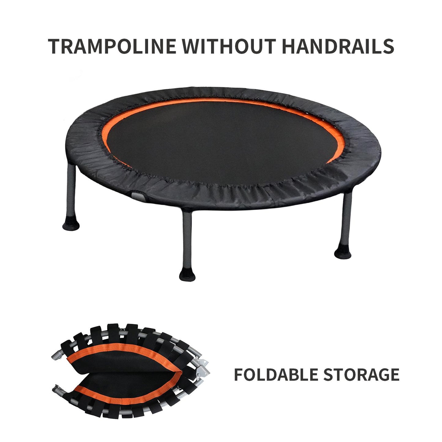 Mini Fitness Trampoline with Adjustable Handles - 48 Inch
