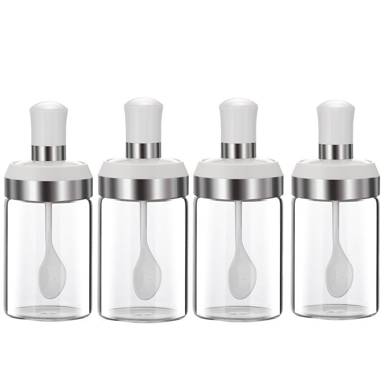 Glass Salt Shaker with Sealed Moisture-Proof Lid - Kitchen Storage Jar