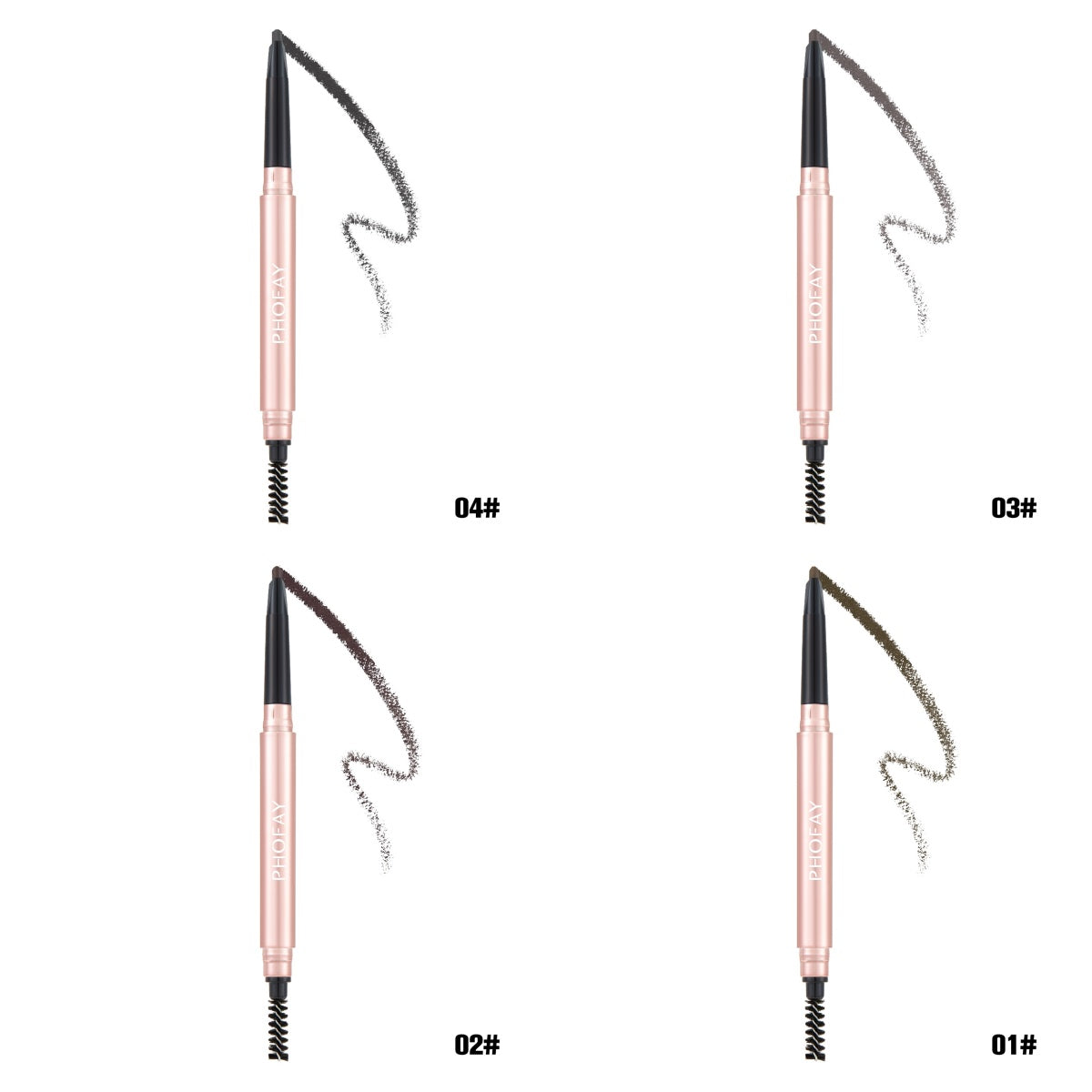 Waterproof Triangular Eyebrow Pencil with Spoolie Brush