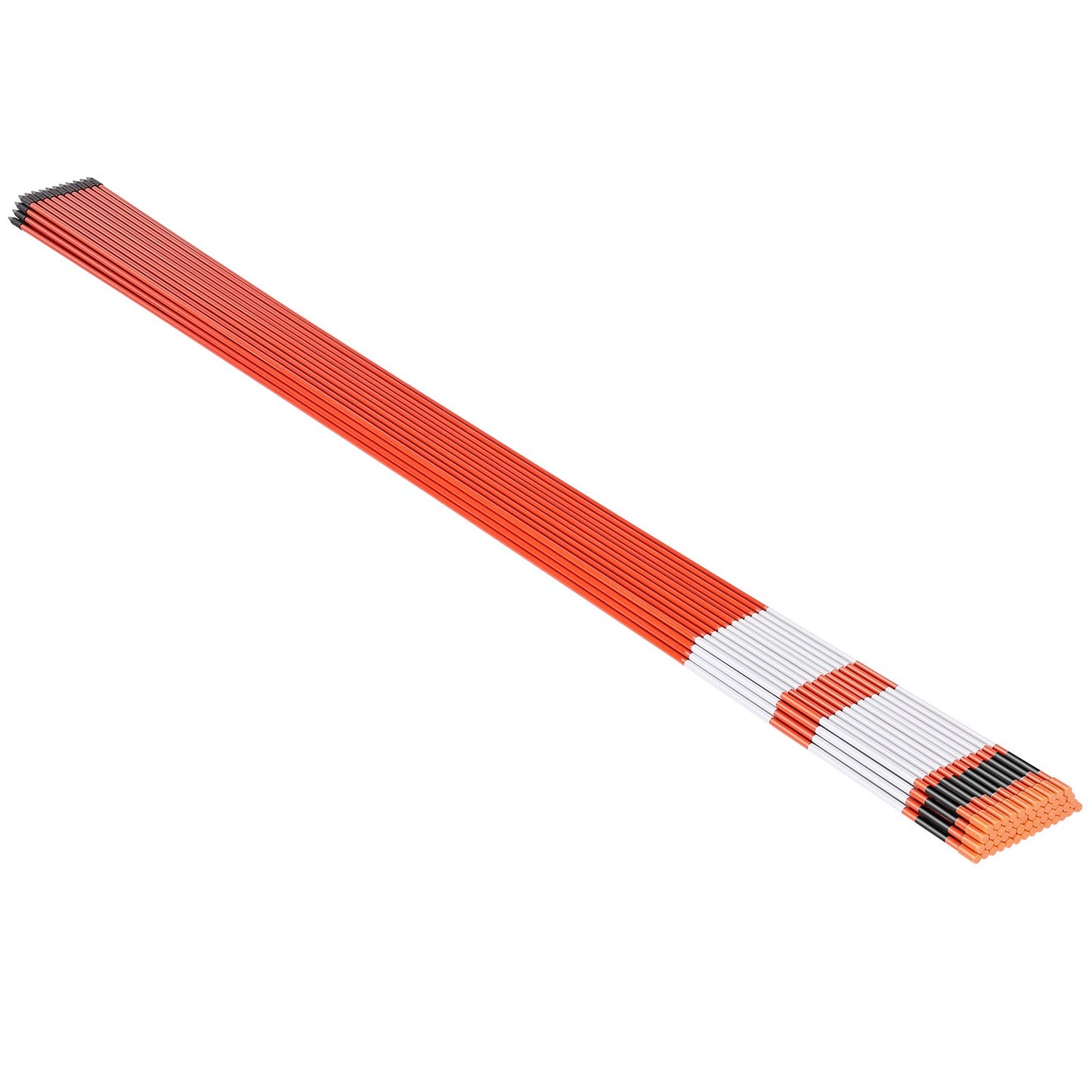 Reflective Driveway Markers 72 Inch Snow Stakes Orange - 100 Pack
