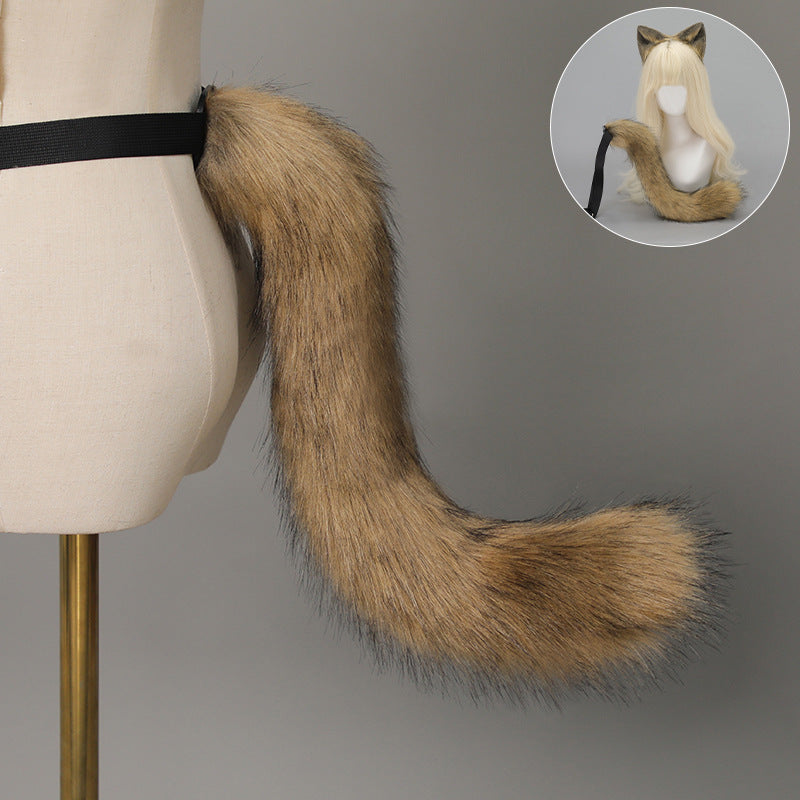 Cat Ear Headband and Tail Set - Plush, Trendy Cat Costume Accessory
