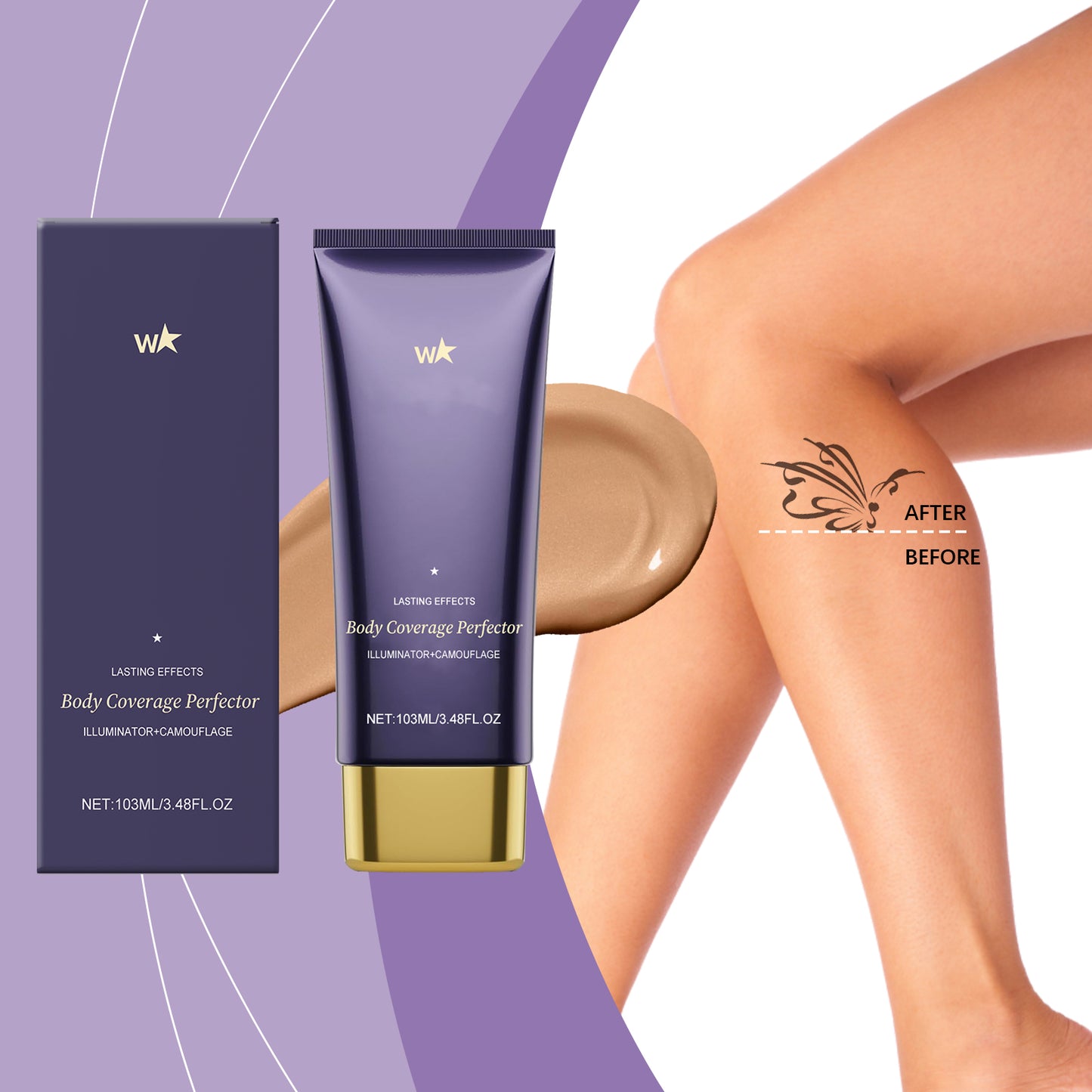 Body Concealer Repair Cream - Long-Lasting Moisturizer & Blemish Cover 103ml