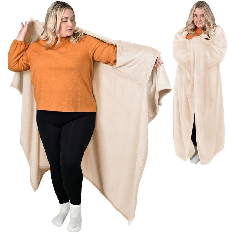 Soft Flannel Wearable Blanket for Home & Outdoors - Cozy Warm Throw