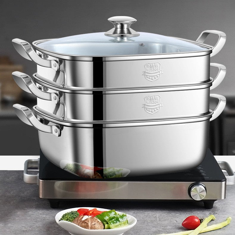 Multi-Function Square Steamer - Kitchen Storage & Food Steamer