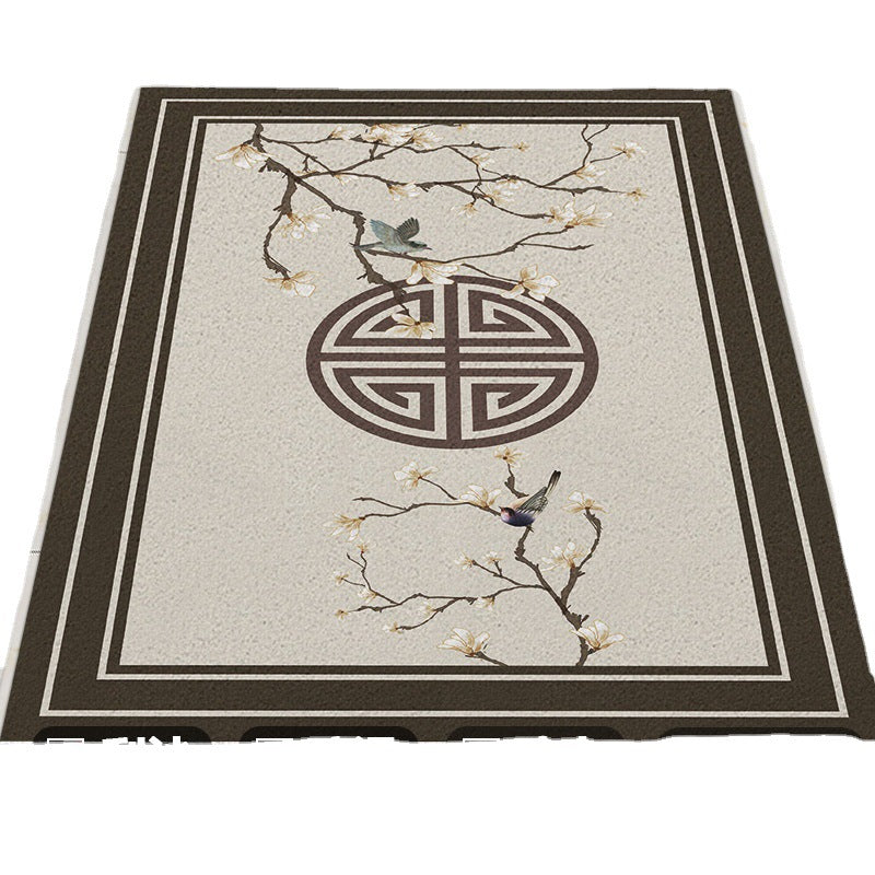 Chinese Style Silk Ring Foot Mat Door Entrance Rug Home Decor