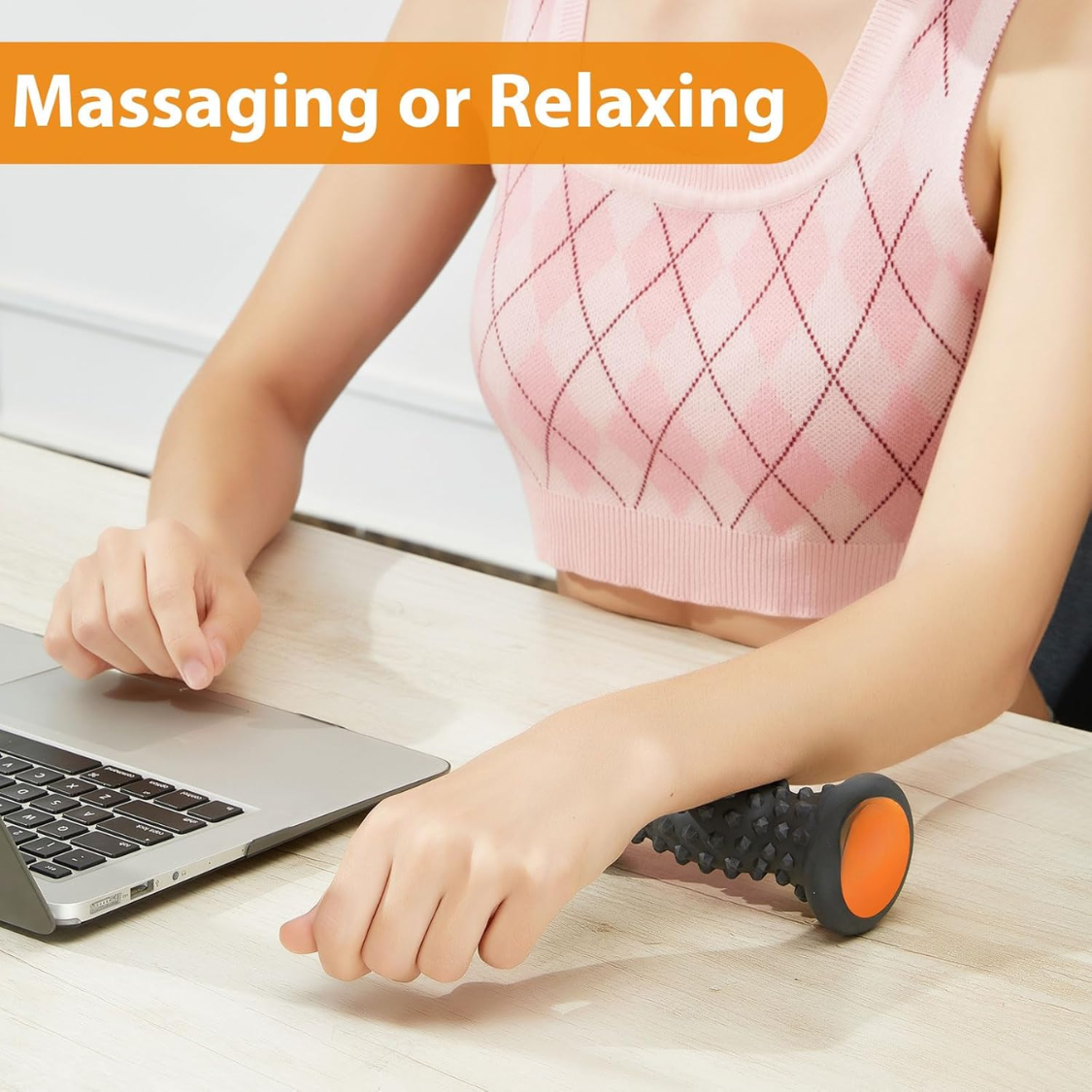 Foot Massager Roller for Plantar Fasciitis Relief - Black