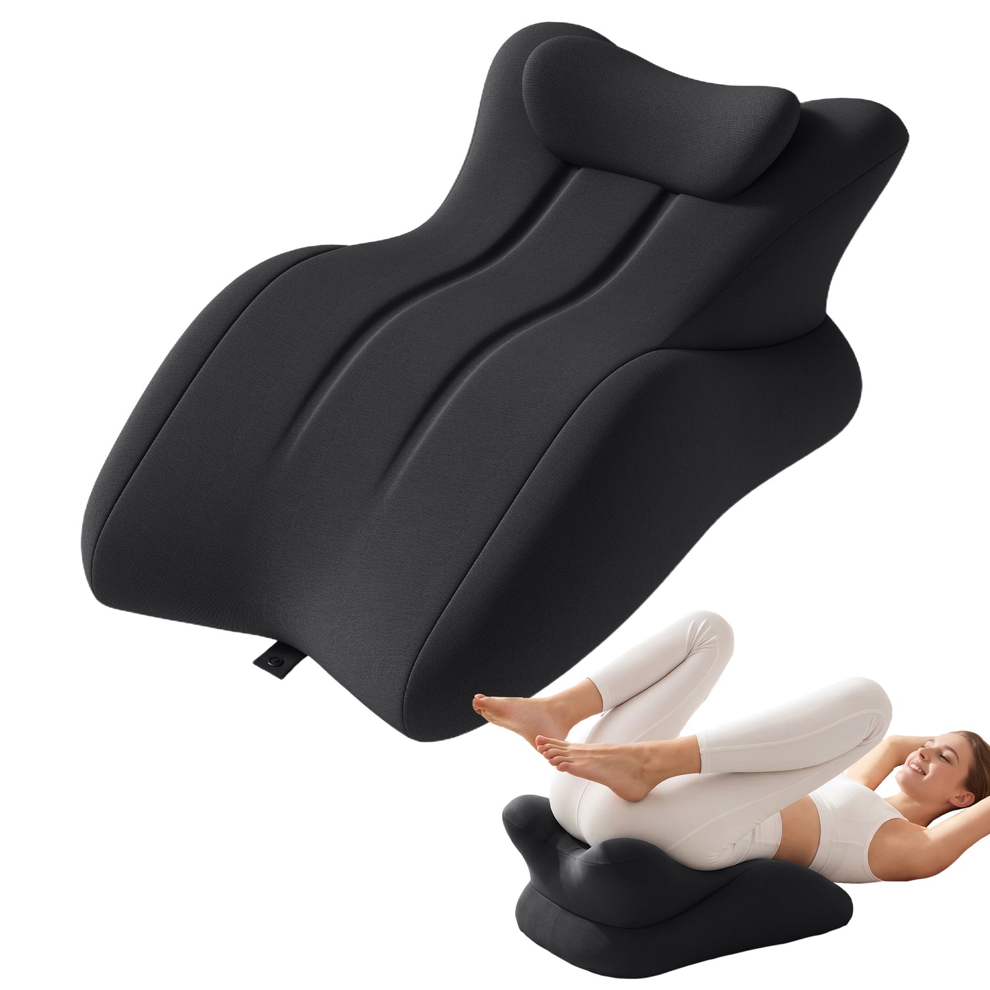 Ergonomic Memory Foam Support Pillow for Couples - Black