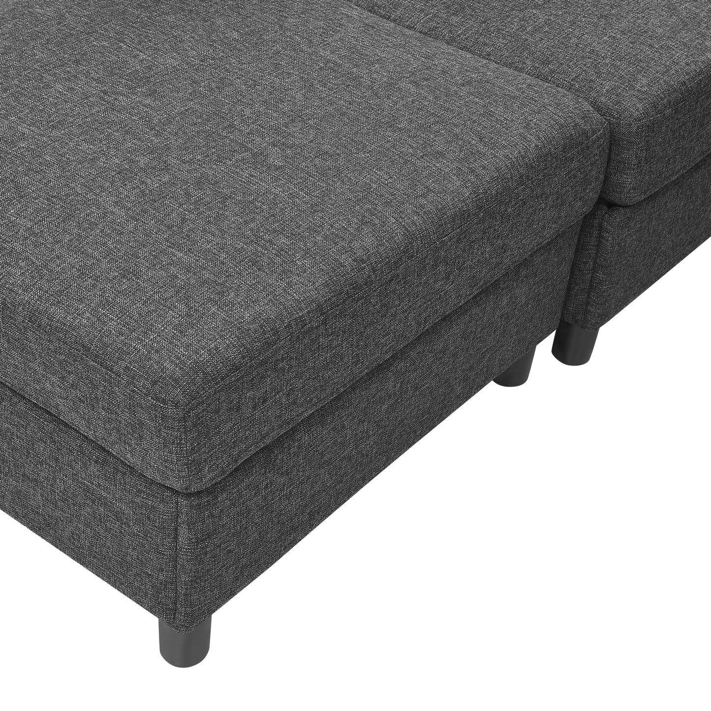 Modular Corner Sofa - Freely Configurable Dark Gray Sectional