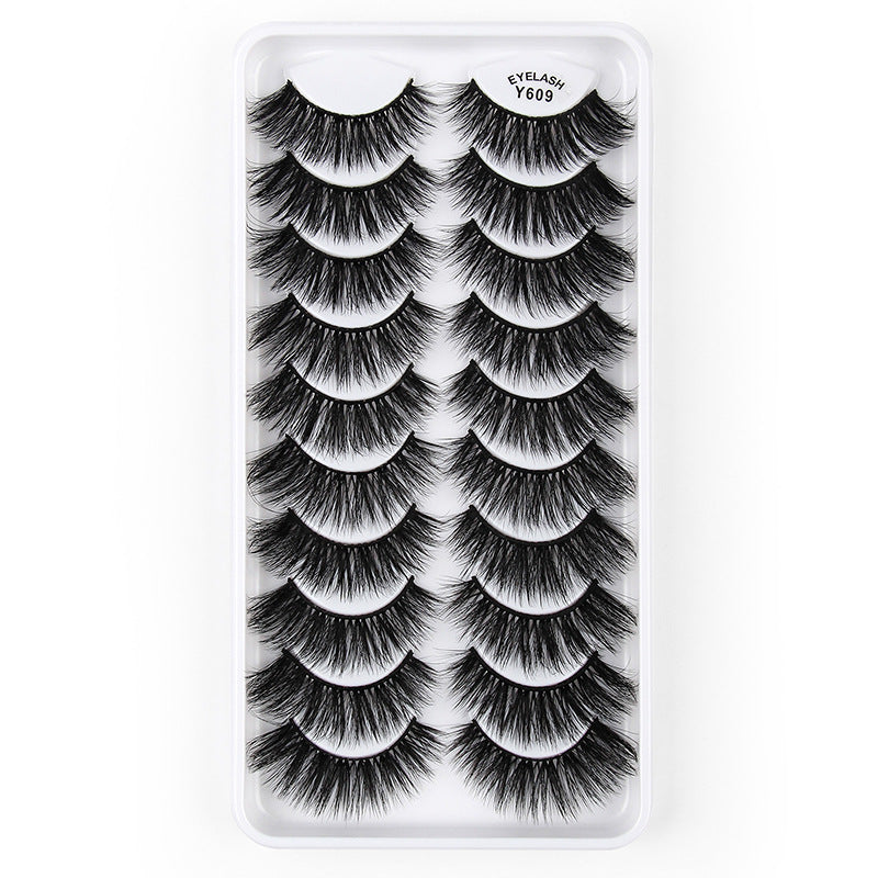 3D Imitation Mink False Eyelashes Natural Length - Pack of 10 Pairs