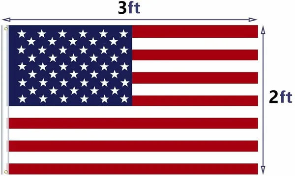 4pcs 2X3FT 60x90cm American Flag USA Printed Nylon National W&Brass