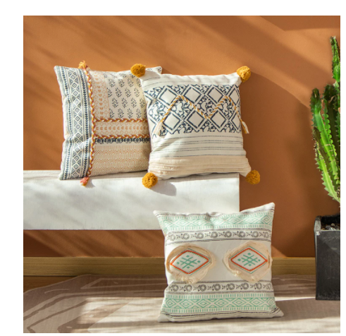 Bohemian Style Cotton Pillow Cushion for Sofa & Bed - Set of All Variants