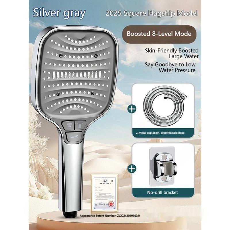 Square Pressurized Shower Head with 1.5m Pipe & Brackets - Multiple Styles