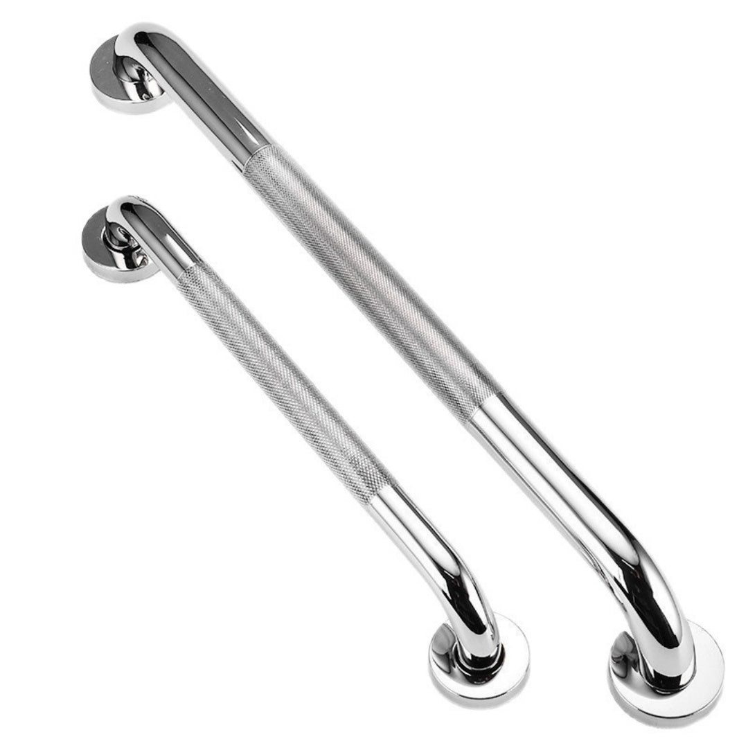 Stainless Steel Handrail with Anti Slip Rolled Flower Design - Modern Barrier-Free Support