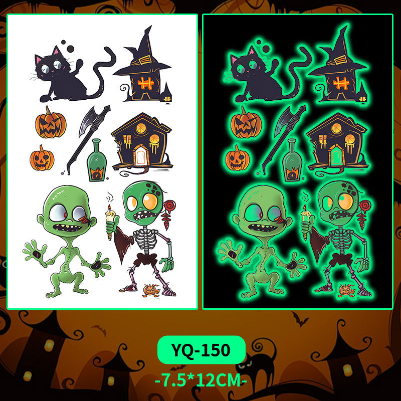 Glow-in-the-Dark Colorful Tattoo Stickers for Halloween & Parties