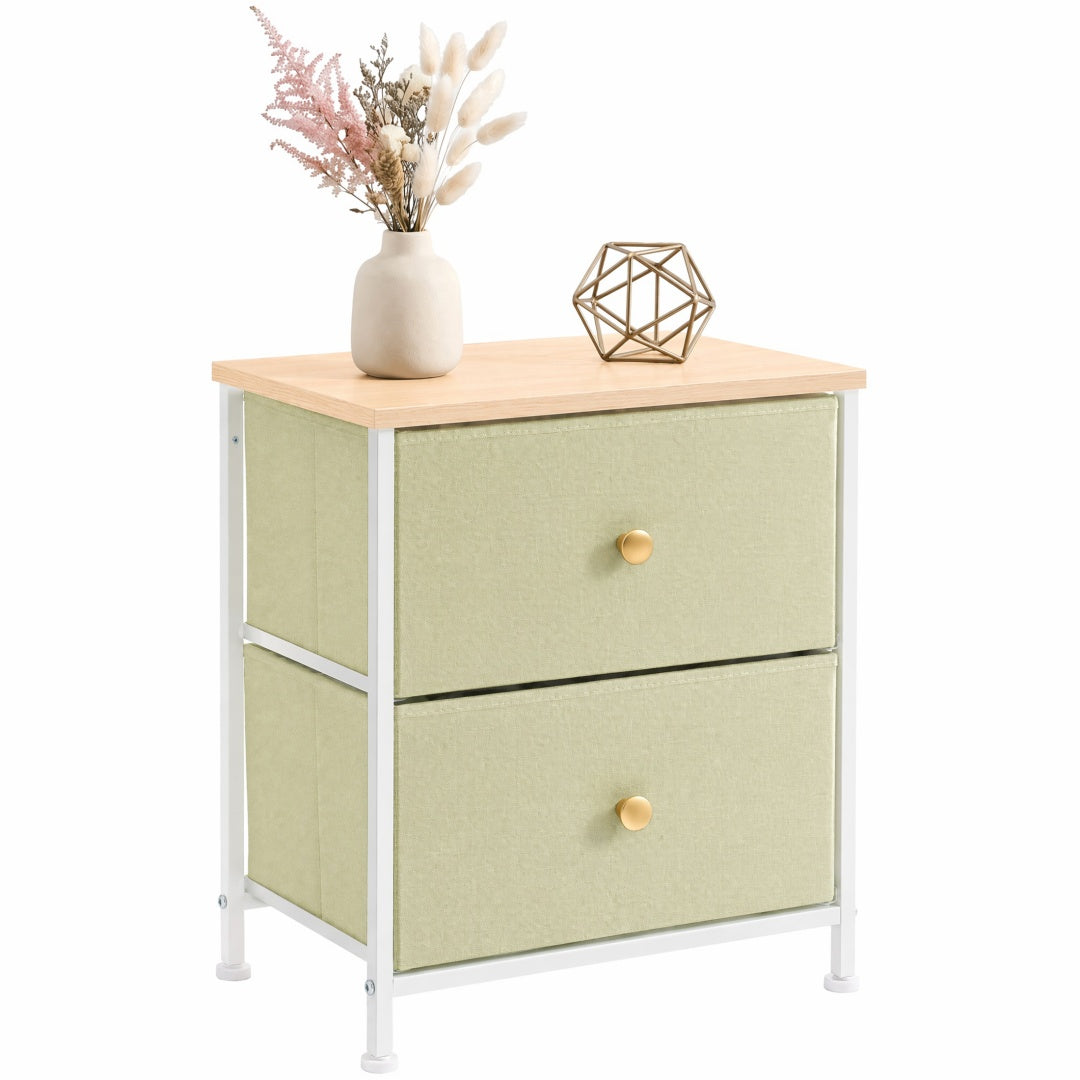 Double Drawer Bedside Table - Versatile Storage for Bedrooms & Living Rooms