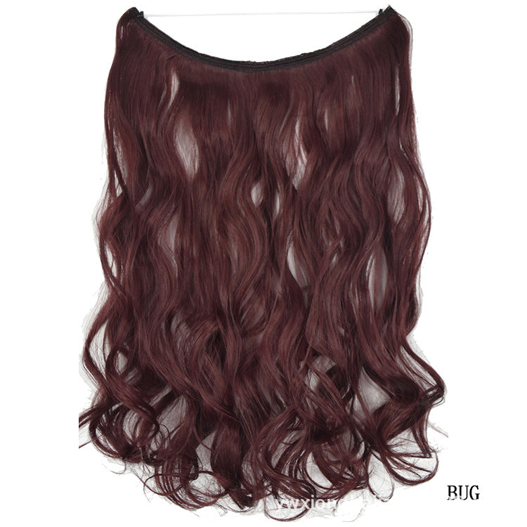 Seamless Hair Extension Wig Set for Women - High-Temperature Fiber, Multiple Colors