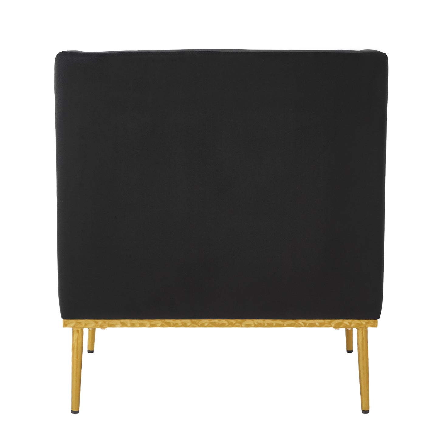 Black Velvet Accent Chair - Modern Armchair for Living Room