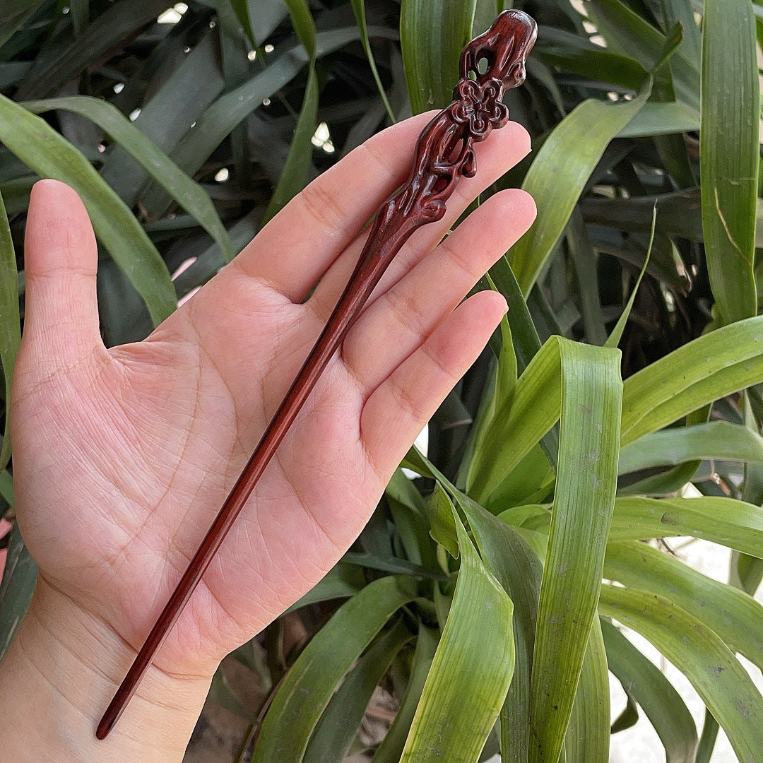 Ebony Antique Carved Hairpin