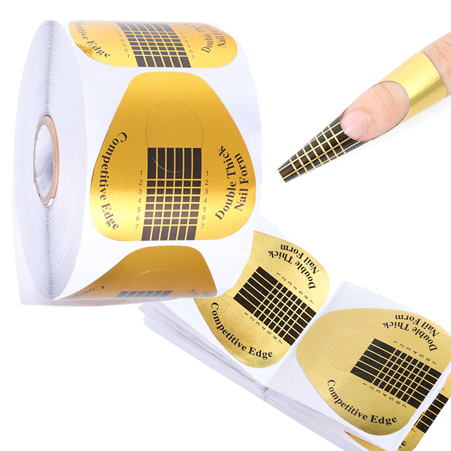 Manicure Horseshoe-Shaped Paper Tray - Gold Nail Art Tool, 500 Pieces